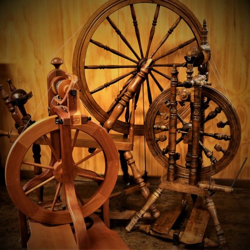 Three spinning wheels